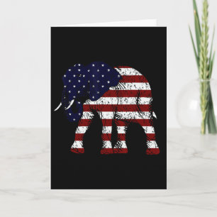 Republican Elephant Weathered American Flag Gop Card