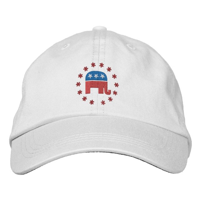 Republican Elephant with Star Logo Political Embroidered Hat (Front)