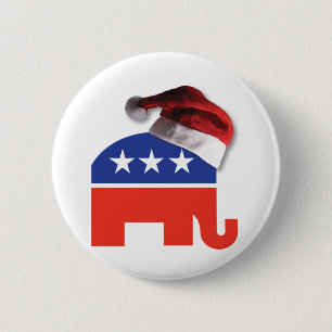 Republican-Elephant-XMAS 6 Cm Round Badge