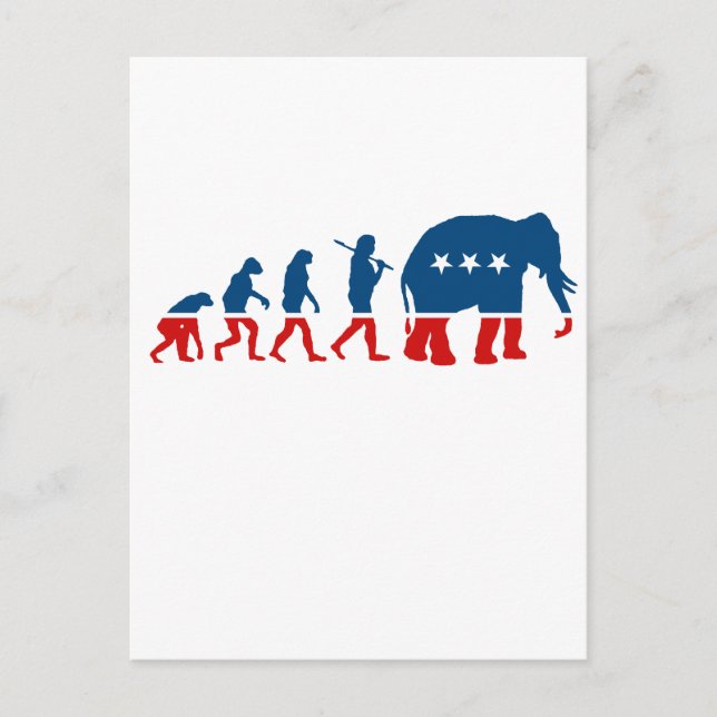 REPUBLICAN EVOLUTION POSTCARD (Front)