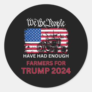 Republican Farmers For Trump 2024 We The People  Classic Round Sticker