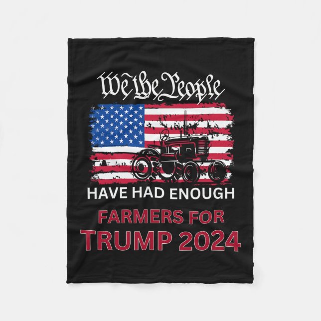 Republican Farmers For Trump 2024 We The People  Fleece Blanket (Front)