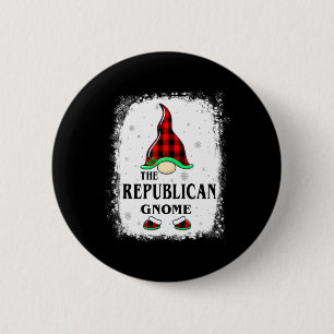 Republican Gnome Buffalo Plaid Matching Family Xma 6 Cm Round Badge