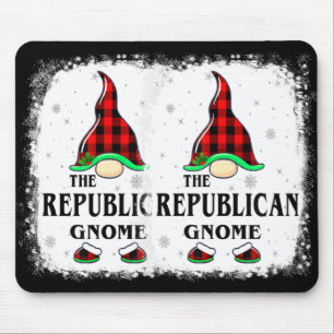 Republican Gnome Buffalo Plaid Matching Family Xma Mouse Mat