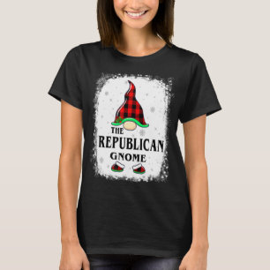 Republican Gnome Buffalo Plaid Matching Family Xma T-Shirt