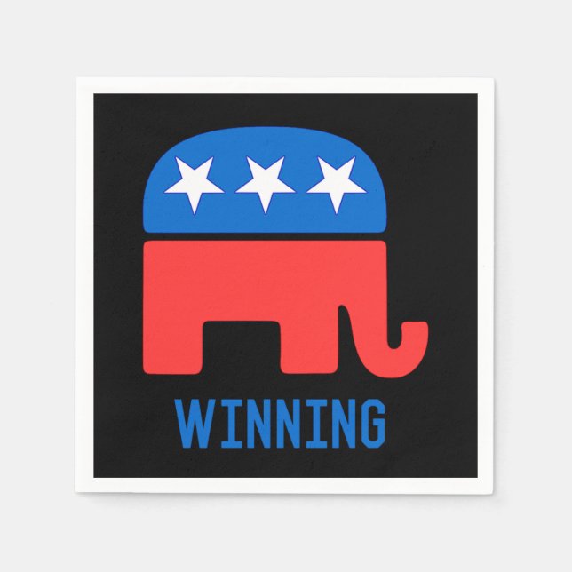 Republican GOP Elephant Winning Napkin (Front)