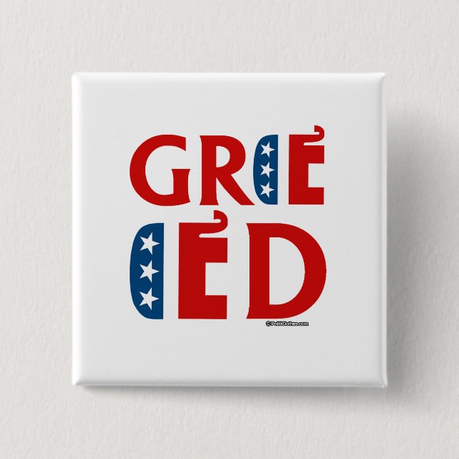 REPUBLICAN GREED 15 CM SQUARE BADGE (Front)