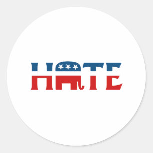 REPUBLICAN HATE CLASSIC ROUND STICKER