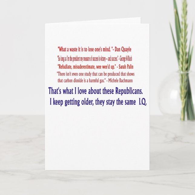 Republican I.Q. Greeting Card (Front)