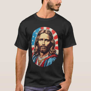 Republican Jesus – Bold Pop Art With American Flag T-Shirt
