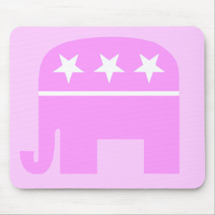 Republican Lady Conservative Woman Pink Elephant Mouse Mat