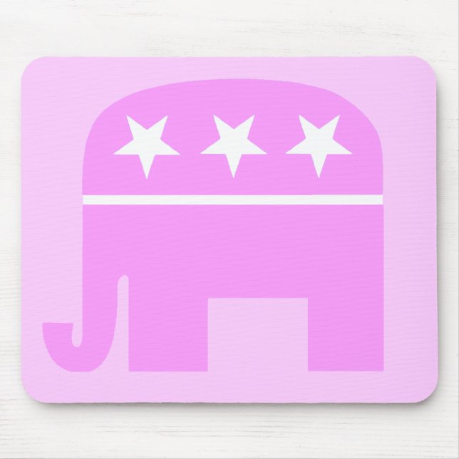 Republican Lady Conservative Woman Pink Elephant Mouse Mat (Front)