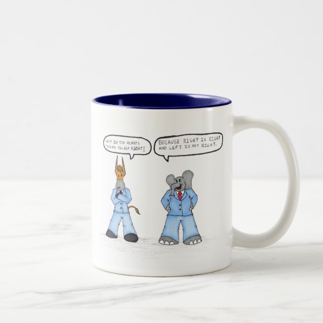 Republican logic Two-Tone coffee mug (Right)