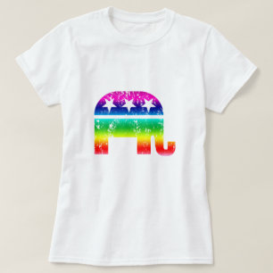 Republican Original Elephant Distressed Rainbow T-Shirt