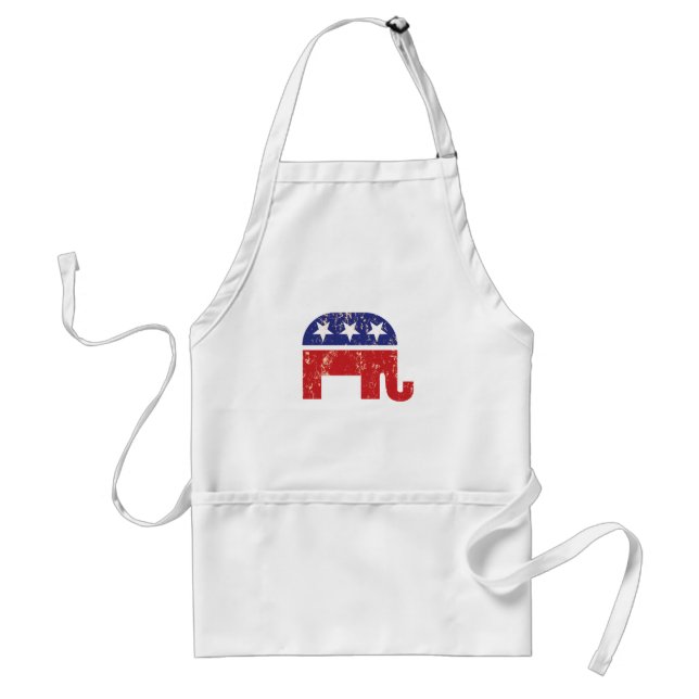 Republican Original Elephant Distressed Tan Standard Apron (Front)