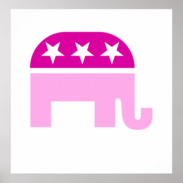 Republican Original Elephant Pink Poster (Front)