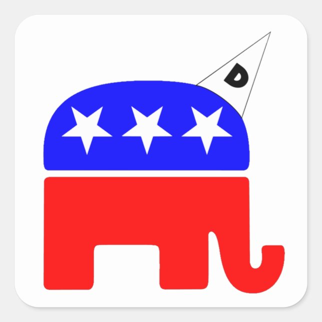 Republican Party Logo Dunce Square Sticker (Front)