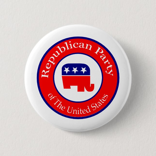 Republican Party of the US 6 Cm Round Badge (Front)