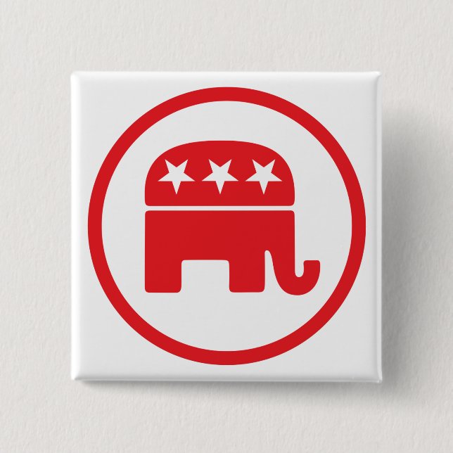 Republican Party Political Symbol (Elephant) 15 Cm Square Badge (Front)