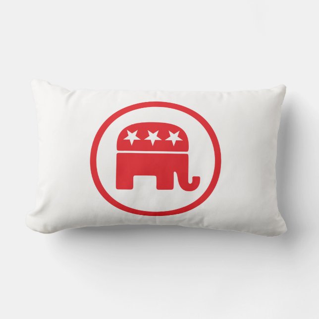 Republican Party Political Symbol (Elephant) Lumbar Cushion (Front)