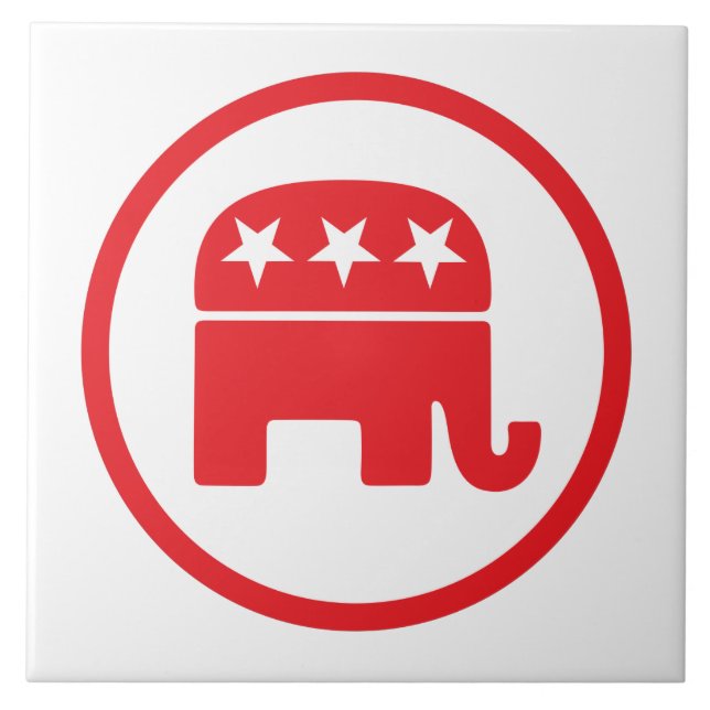 Republican Party Political Symbol (Elephant) Tile (Front)