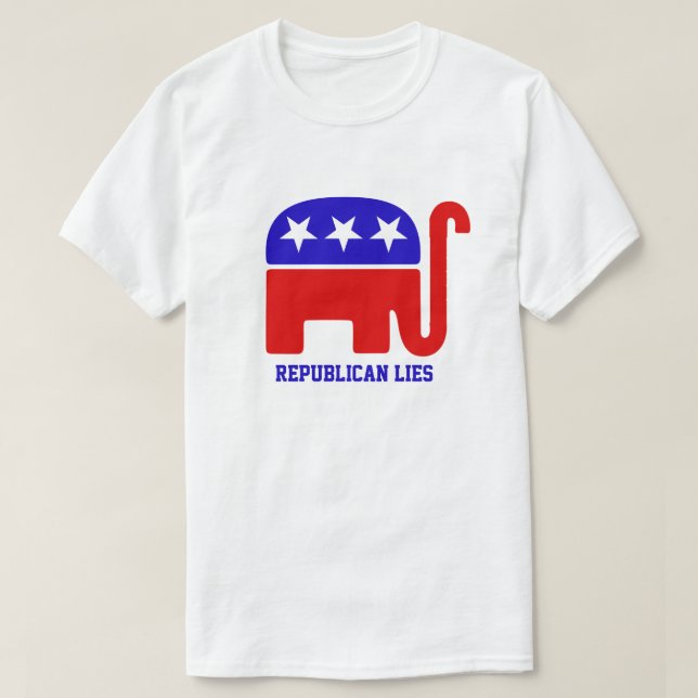 REPUBLICAN PINOCCHIO Lies T-Shirt (Design Front)