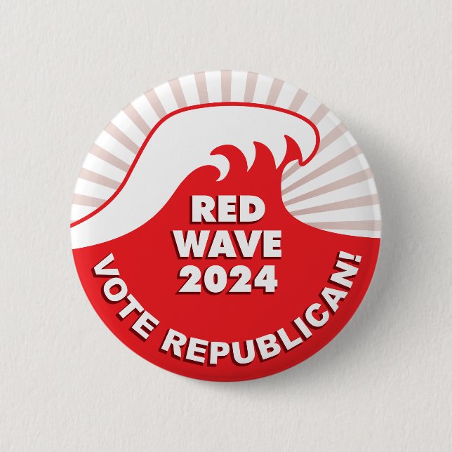 Republican Red Wave 2024 - Tsunami 6 Cm Round Badge (Front)