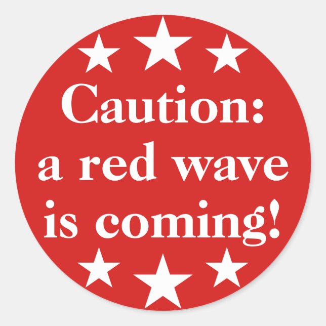 Republican red wave classic round sticker (Front)