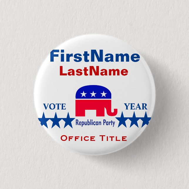 Republican Round Button Template (Front)