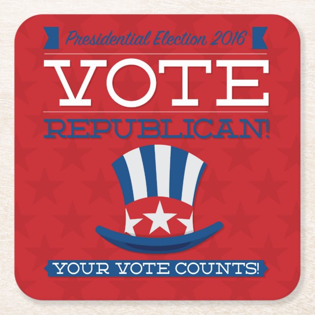 Republican Square Paper Coaster (Front)