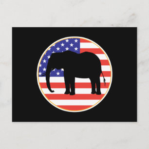 republican symbol elephant design postcard