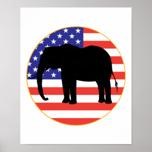 republican symbol elephant design poster