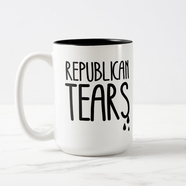 Republican Tears Two-Tone Coffee Mug (Left)