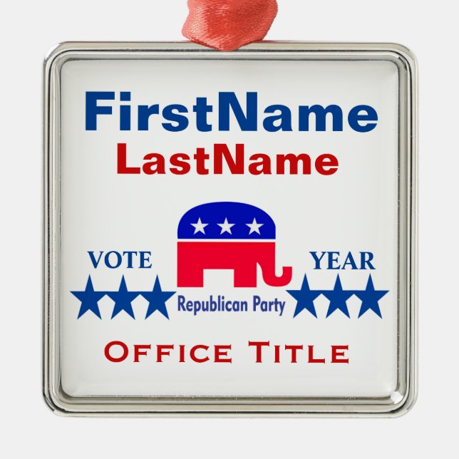 Republican Templates Metal Tree Decoration (Front)