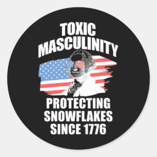 Republican Toxic Masculinity American Flag George Classic Round Sticker