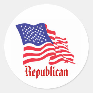 Republican/USA/American Flag Classic Round Sticker