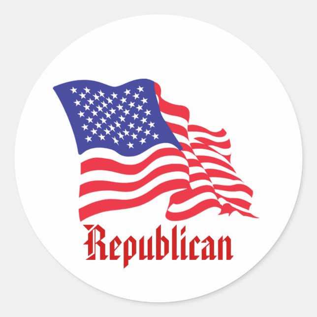 Republican/USA/American Flag Classic Round Sticker (Front)