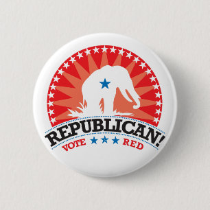 Republican! Vote Red! 6 Cm Round Badge