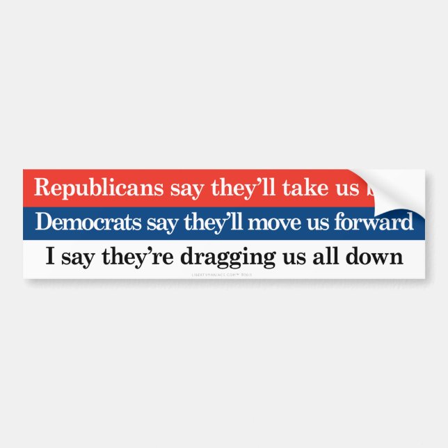 Republicans and Democrats Bumper Sticker (Front)