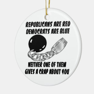 Republicans Are Red Democrats Are Blue Ceramic Tree Decoration
