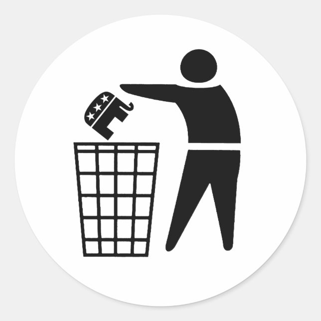 Republicans are Trash Classic Round Sticker (Front)
