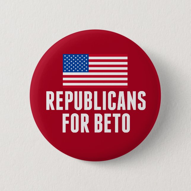 Republicans for Beto O'Rourke 2020 6 Cm Round Badge (Front)