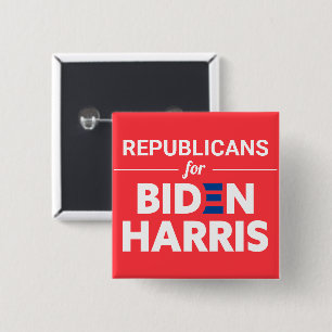 Republicans for Biden Harris Custom Text Red 15 Cm Square Badge