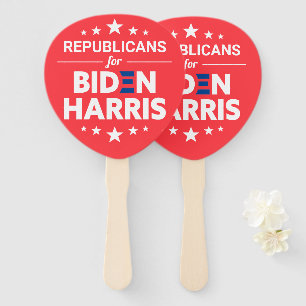 Republicans for Biden Harris Custom Text Red Hand Fan