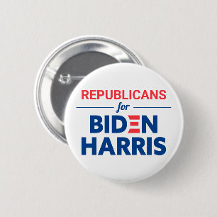 Republicans for Biden Harris Custom Text White 6 Cm Round Badge