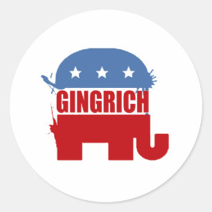 Republicans for Gingrich Classic Round Sticker