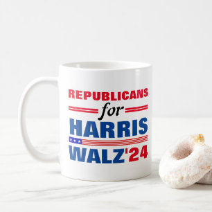 Republicans for Harris Walz Red Blue Coffee Mug