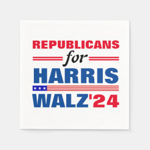 Republicans for Harris Walz Red Blue Napkin