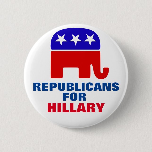 Republicans for Hillary Clinton 6 Cm Round Badge (Front)