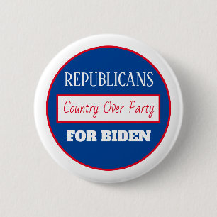 Republicans for Joe Biden, Country over Party 6 Cm Round Badge